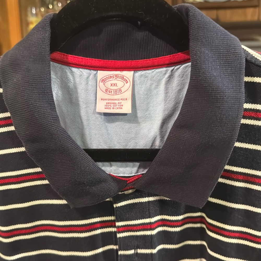 Brooks Brothers XXL performance polo multi striped short sleeve 100% cotton